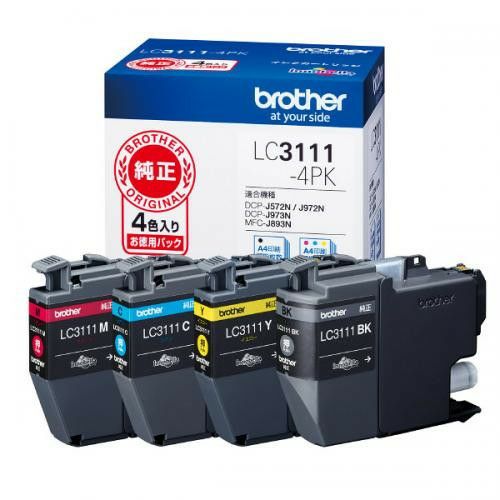 純正インク ブラザー LC3111-4PK4色セットインクカートリッジ